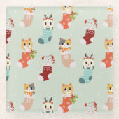 Kerstmis Glazen Onderzetter (Voorkant)