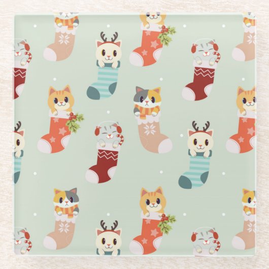 Kerstmis Glazen Onderzetter (Voorkant)