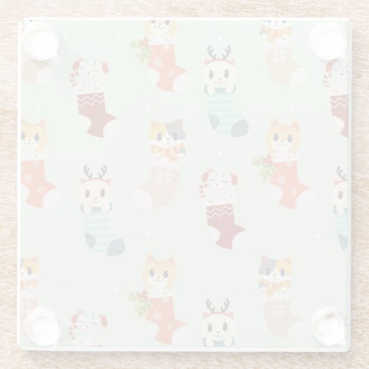 Kerstmis Glazen Onderzetter (Achterkant)