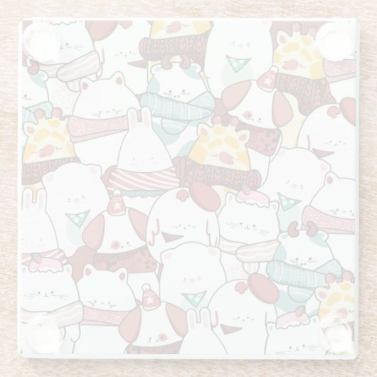 Kerstmis Glazen Onderzetter (Achterkant)