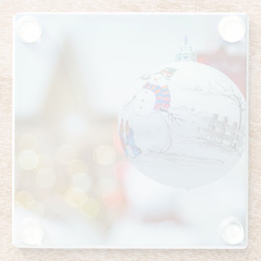 Kerstmis Glazen Onderzetter (Achterkant)