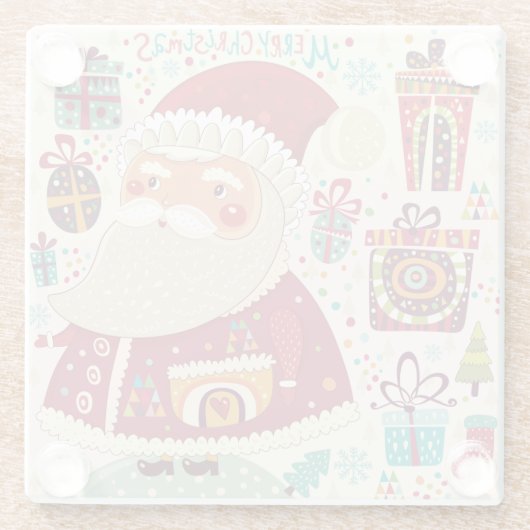 Kerstmis Glazen Onderzetter (Achterkant)