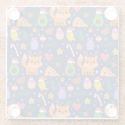 Kerstmis Glazen Onderzetter (Achterkant)