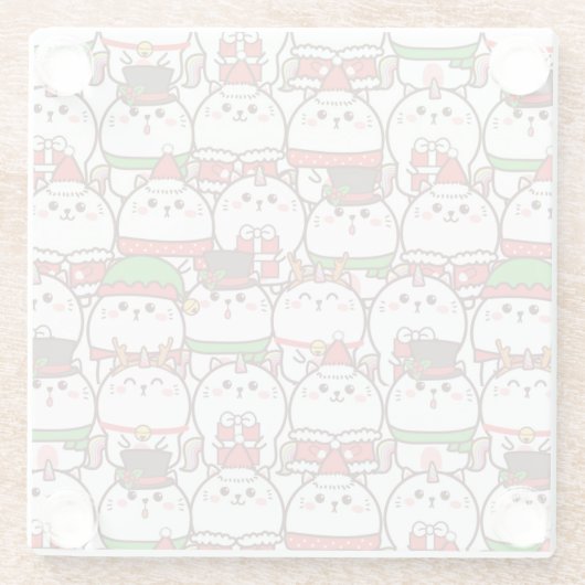 Kerstmis Glazen Onderzetter (Achterkant)