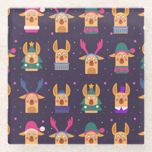 Kerstmis Glazen Onderzetter (Voorkant)