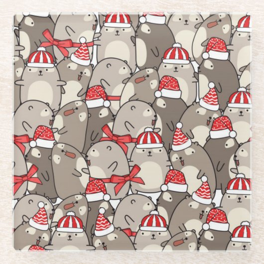 Kerstmis Glazen Onderzetter (Voorkant)