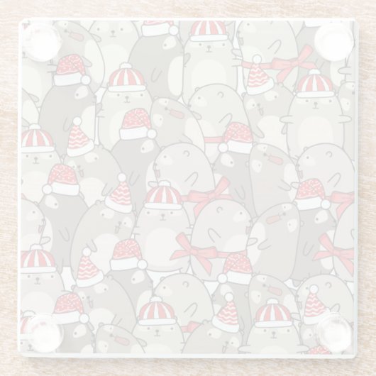 Kerstmis Glazen Onderzetter (Achterkant)