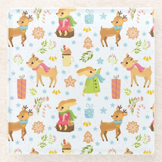 Kerstmis Glazen Onderzetter (Voorkant)