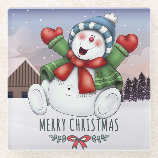 Kerstmis Glazen Onderzetter (Voorkant)