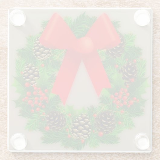 Kerstmis Glazen Onderzetter (Achterkant)