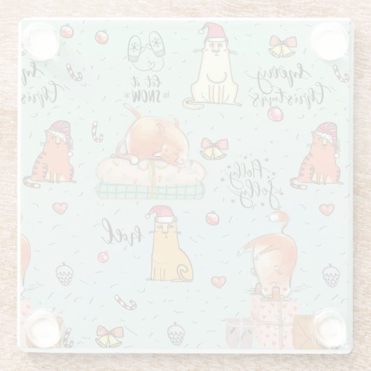 Kerstmis Glazen Onderzetter (Achterkant)