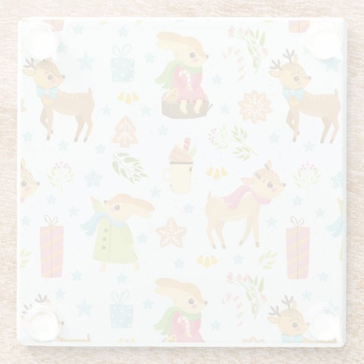 Kerstmis Glazen Onderzetter (Achterkant)