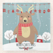 Kerstmis Glazen Onderzetter (Voorkant)