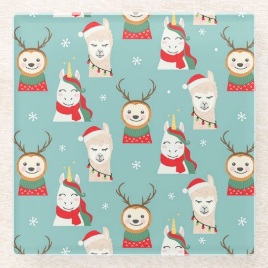 Kerstmis Glazen Onderzetter (Voorkant)