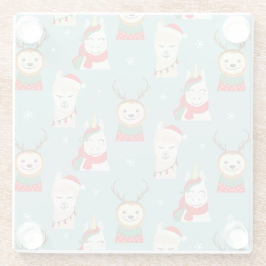 Kerstmis Glazen Onderzetter (Achterkant)