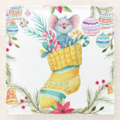 Kerstmis Glazen Onderzetter (Voorkant)