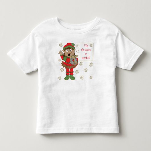 Kerstmis Glinsterende Elf in Kleur Kinder Shirts (Voorkant)