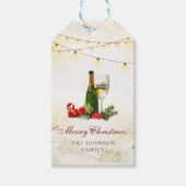 Kerstmis Glitter Cocktail Party Cadeaulabel (Voorkant)