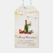 Kerstmis Glitter Cocktail Party Cadeaulabel (Achterkant)