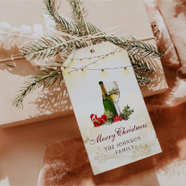 Kerstmis Glitter Cocktail Party Cadeaulabel