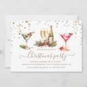 Kerstmis Glitter Cocktail Party Kaart (Voorkant)