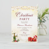 Kerstmis Glitter Cocktail Party Kaart (Staand voorkant)