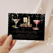 Kerstmis Glitter Cocktail Party Kaart