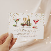 Kerstmis Glitter Cocktail Party Kaart