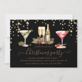 Kerstmis Glitter Cocktail Party Kaart (Voorkant)