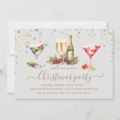 Kerstmis Glitter Cocktail Party Kaart (Voorkant)