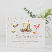 Kerstmis Glitter Cocktail Party Kaart (Staand voorkant)