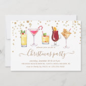Kerstmis Glitter Cocktail Party Kaart (Voorkant)