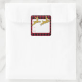 Kerstmis Glitter Deer Square Stickers (Tas)