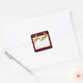 Kerstmis Glitter Deer Square Stickers (Envelop)