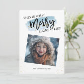 Kerstmis Glitter Feestdagenkaart (Staand voorkant)