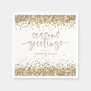 Kerstmis Glitter Name Seasons Greetings Servet