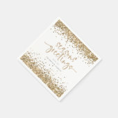 Kerstmis Glitter Name Seasons Greetings Servet (Hoek)