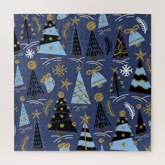 Kerstmis Glitter: Patroon Legpuzzel (Verticaal)