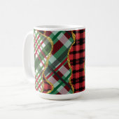 Kerstmis glitter plaid grid koffiemok (Voorkant links)