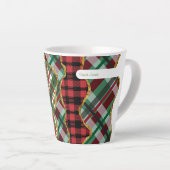 Kerstmis glitter plaid grid latte mok (Rechterhoek)