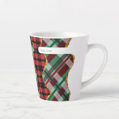 Kerstmis glitter plaid grid latte mok (Rechts)