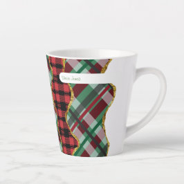 Kerstmis glitter plaid grid latte mok