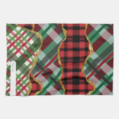 Kerstmis glitter plaid grid theedoek (Horizontaal)