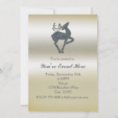 Kerstmis Glitter RENDIER Vakantie uitnodiging (Achterkant)