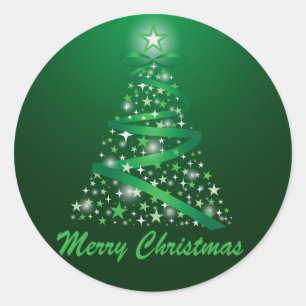 Kerstmis Gloeiende Boom Ronde Sticker