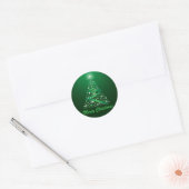 Kerstmis Gloeiende Boom Ronde Sticker (Envelop)