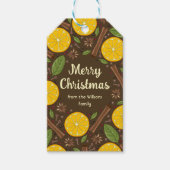 Kerstmis glühwein kruidig bruin cadeaulabel (Voorkant)
