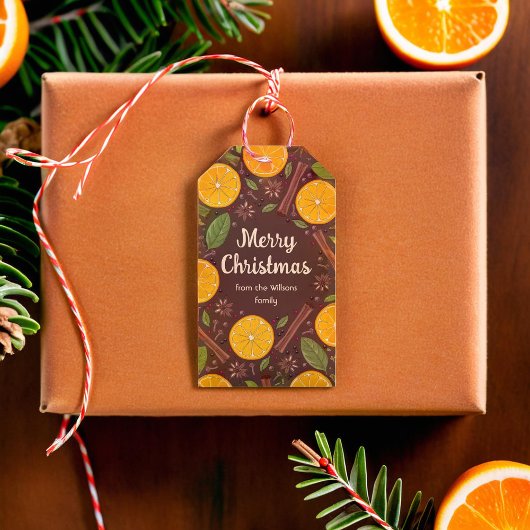 Kerstmis glühwein kruidig bruin cadeaulabel