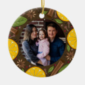 Kerstmis glühwein kruidig bruin keramisch ornament (Voorkant)