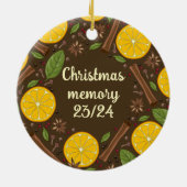 Kerstmis glühwein kruidig bruin keramisch ornament (Achterkant)